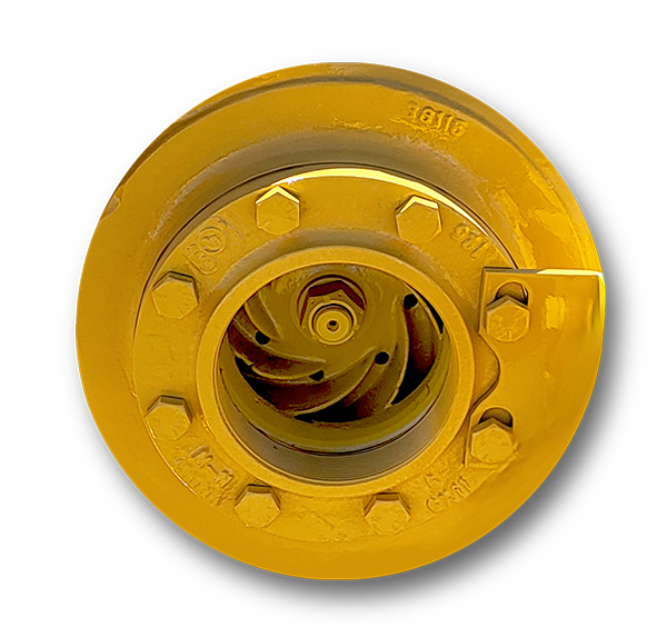 Gray Iron Casting - Impeller - with yellow paint & coating  - made at our Alabama Foundry-4